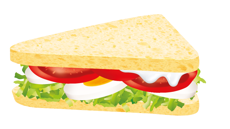 Club sandwich Oeuf bio, sauce au fromage, tomates fraîches et salade