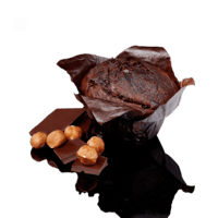 Muffin cacao cœur choco noisette