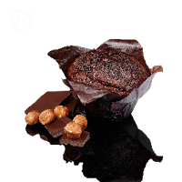 Cacao hart chocolade hazelnoot muffin